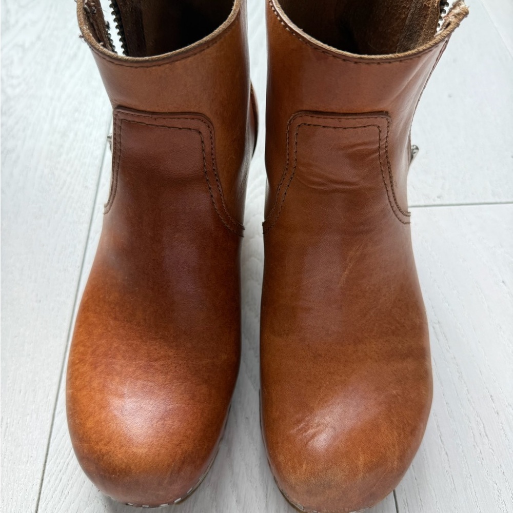Hasbeen Booties cognac Brown Leather Ankle Boots